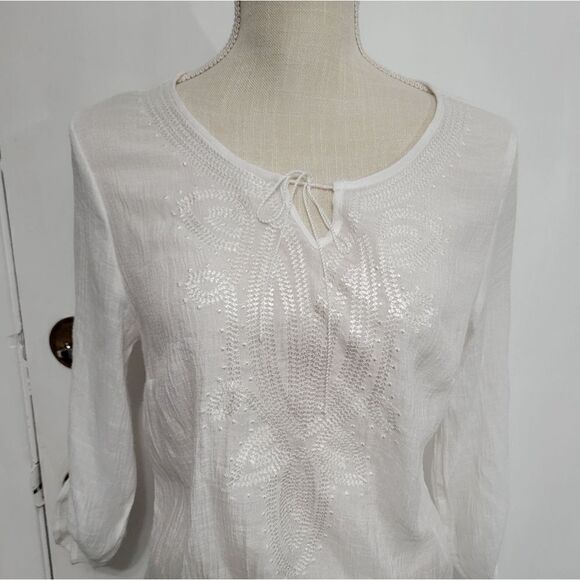 AB studio white linen blouse - Picture 2 of 10